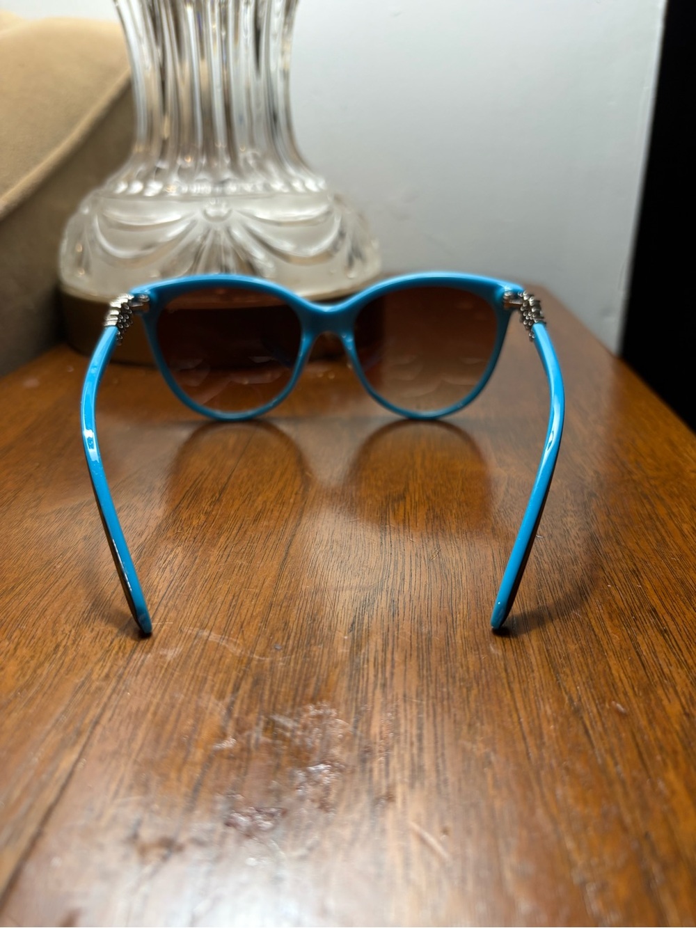 Tiffany & Co. Black & Blue Cat-Eye Sunglasses - Picture 3 of 8